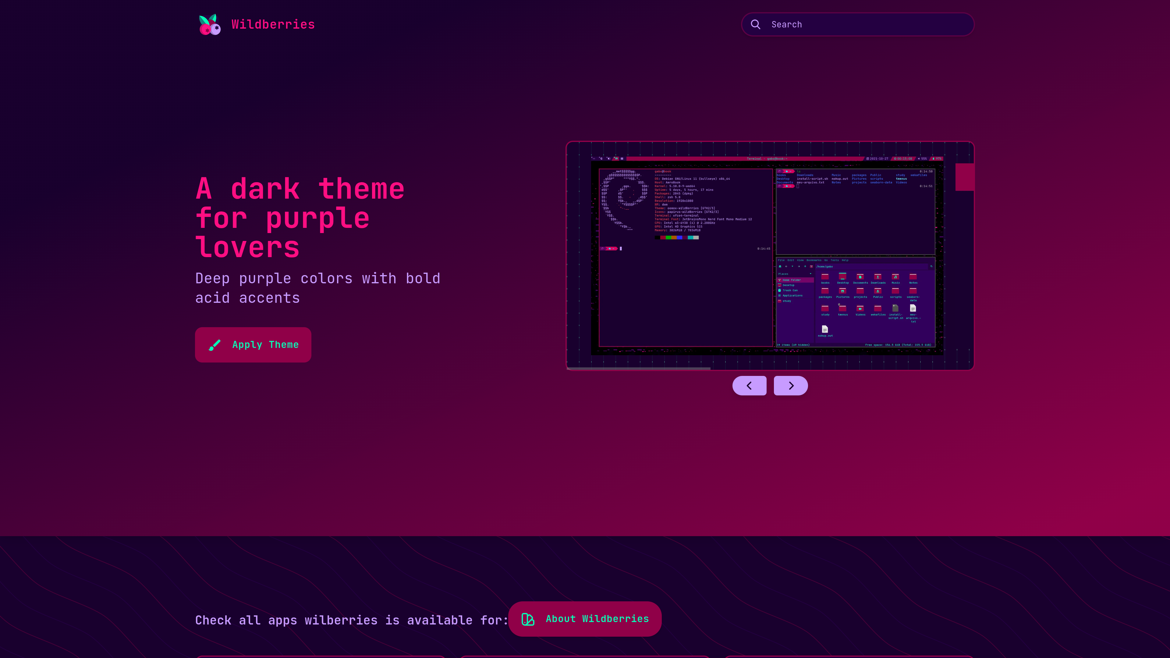 Wildberries Theme Homepage